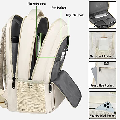 Beige Women Backpack for Work (15.6 Inch / Beige)