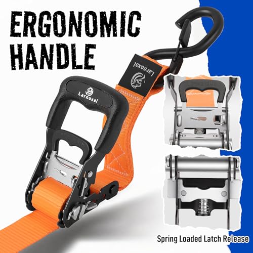 Ratchet Straps 4 Pack (Orange / 8.2 Ft)