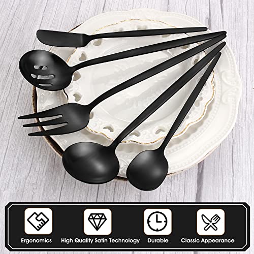 Matte Black Serving Silverware Set (Matte Black)