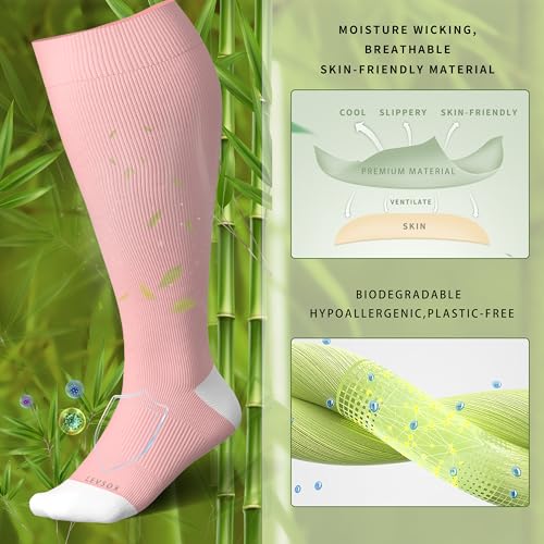 Wide Calf Compression Socks for Women Plus Size Pregnancy Cute Fun 15 (3 Pair-pink/Navy/Grey / 3X-Large)