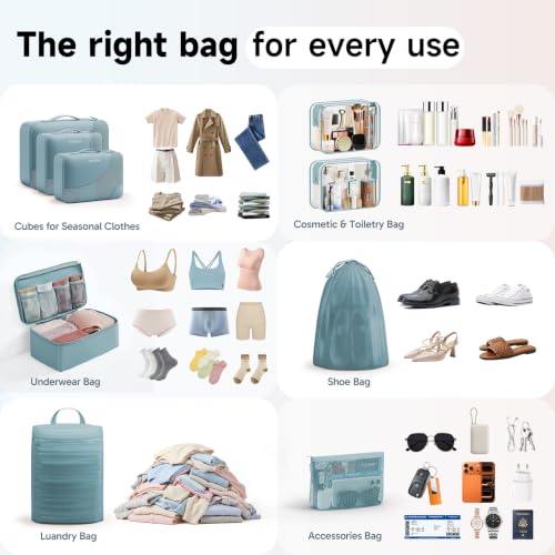Packing Cubes for Travel (15 Blue Gray)