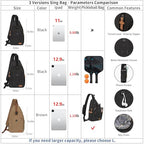 Sling Bag for Men (Black / Large)