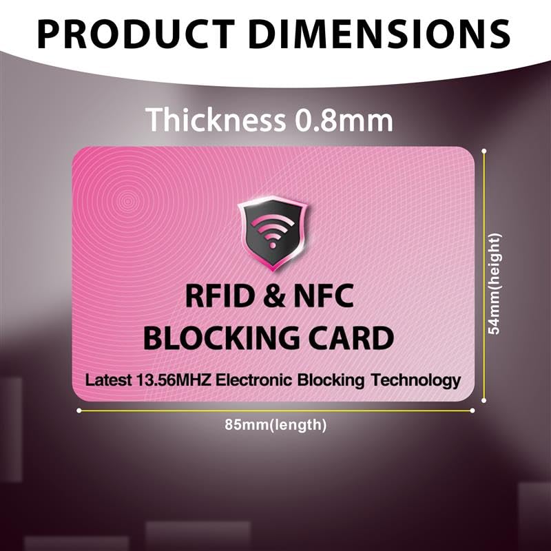 2 Pack RFID Blocking Card for Credit Debit ID Card (Pink)