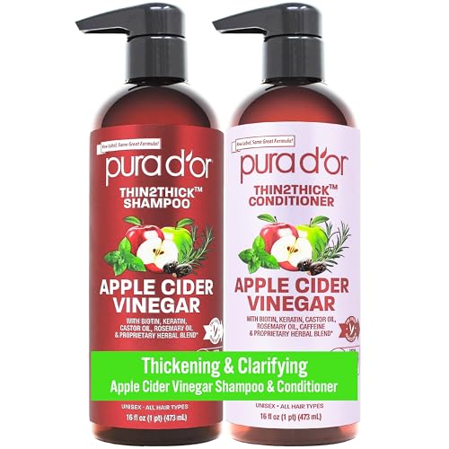 Apple Cider Vinegar Shampoo & Conditioner Clarifying Set (32 Fl Oz (Pack of 1))