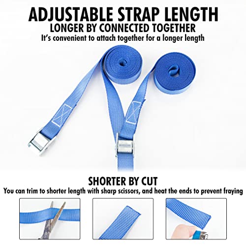 1" x 12 ft Lashing Straps (8 PK / Blue)