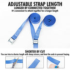 1" x 12' Lashing Straps Up To 600lbs (4 PK / Blue)