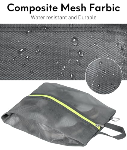 2 Pack Shoe Bags for Travel (Grey / Medium)