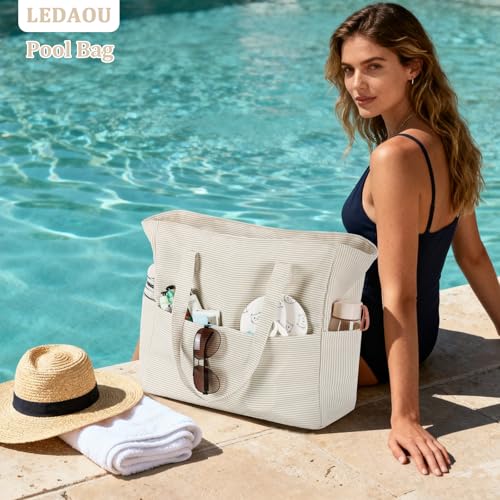 Large Beach Bag for Women (Khaki)
