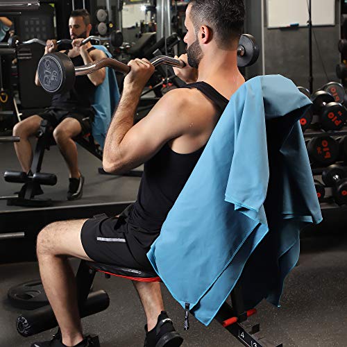 Microfiber Towel Quick Dry Camping & Travel & Gym Towel. Compact (Marine Blue / 40.00" x 20.00")