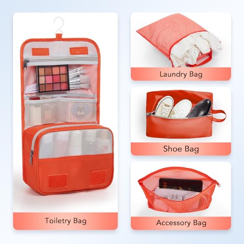 10 Set Compression Packing Cubes for Travel Essentials (Orange)