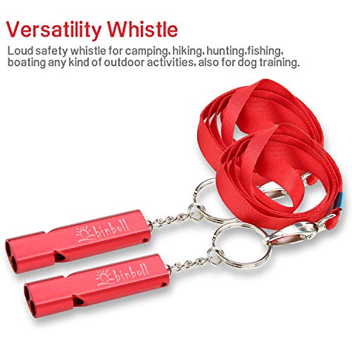 Emergency Whistles Lifeguard Safety Whistle with Lanyard and Keychain for Outdoor Camping Hiking Boating Backpacking Fishing Kayak Kids Rescue Signaling Loud Survival Whistle (red)