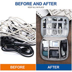 Electronics Organizer Travel Universal Cable Organizer Bag Waterproof Electronics Accessories Storage Cases for Cable (Double-Gray)