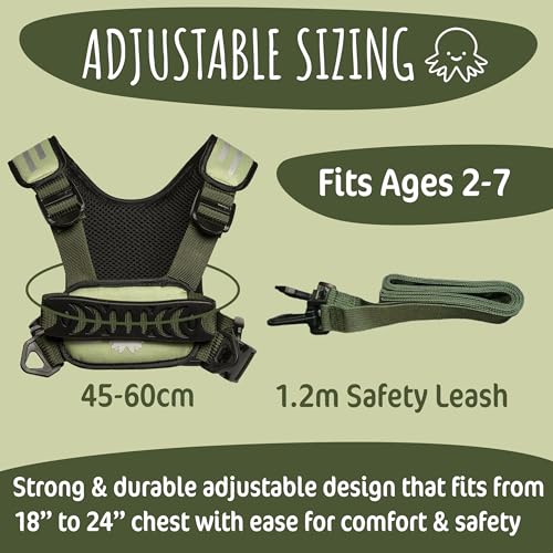 Autism Safety Harness with leash for Kids 2 (Green)