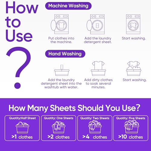 Travel Laundry Detergent Sheets 120 Loads Lavender (60 Count (Pack of 1))
