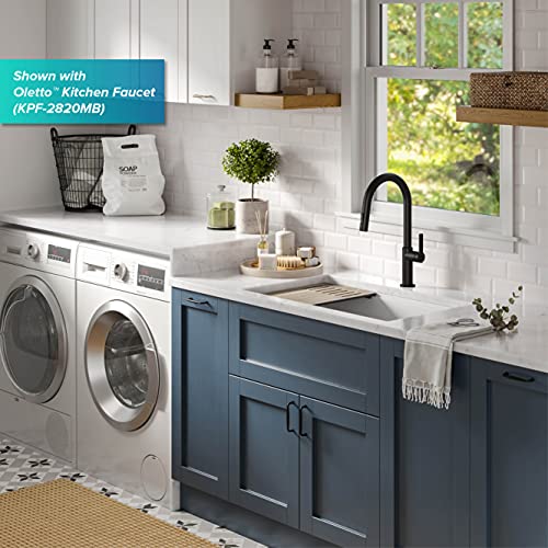 Bellucci Workstation 32 in. Undermount Granite Composite Single Bowl Kitchen Sink in White with Accessories with WasteGuard™ Continuous Feed Garbage Disposal (White / 32 Inch / Sink and Garbage Disposal 3/4 HP)