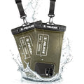 2 Pack Marine Waterproof Phone Pouch (Olive Green - 2 Pack - Regular / Regular / 2 Pack)
