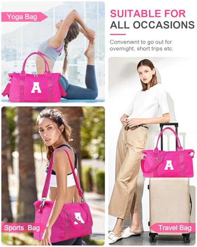 Dance Gym Duffel Bag Gifts for Girls Teen (Hot Pink / A)