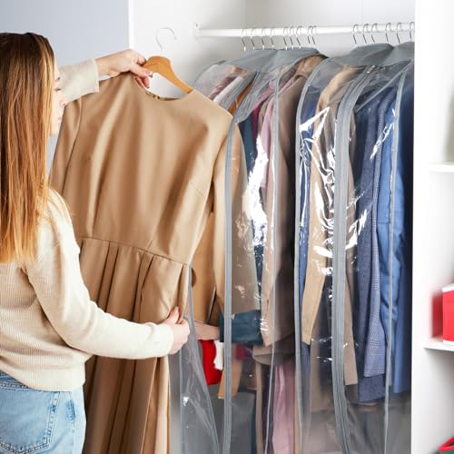Fur Coat Storage Bags Dress Bags for Gowns Long 60 in (60"-4pcs-10" Gussted)