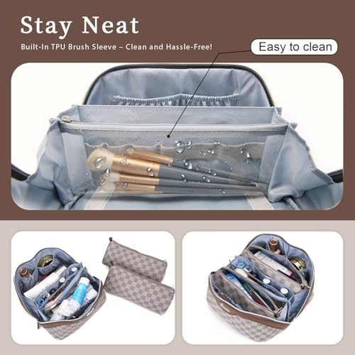 Travel Makeup Bag Organizer Cosmetic Bag (08-B-Grey)