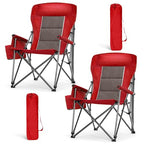 Oversized Outdoor Camping Chairs Support 500 LBS 2 Pack (Twin Pack / Red)
