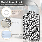 2Pack Luggage Tags for Suitcases (Gray Leopard Print)