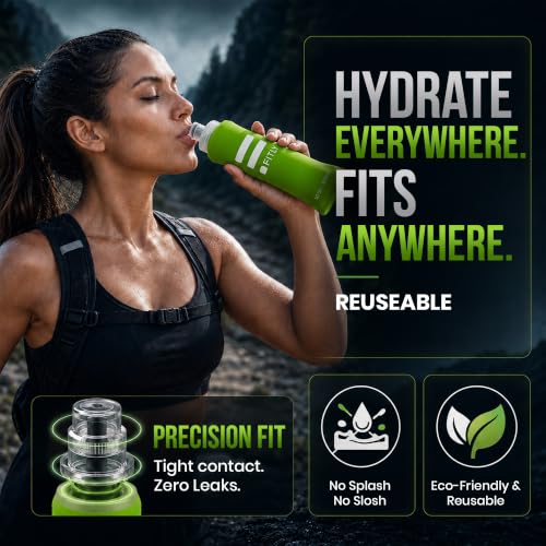 Soft Flask Running Water Bottle (Green / 10 Ounces)