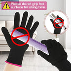 2 Pair Heat Resistant Gloves for Hair Styling Professional Hot Hand Gloves Heat Protection Flat Iron Gloves Pink Edge Heat Press Sublimation Gloves for Women Curling Wand Styling Tool