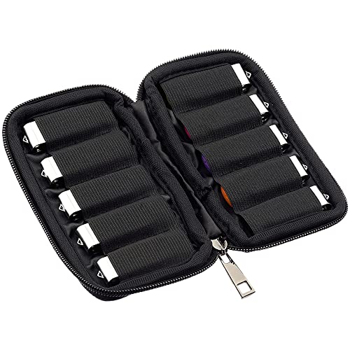 10 Slots Neoprene USB Flash Drive Case with 20 Identification Labels (Black-10Slots)