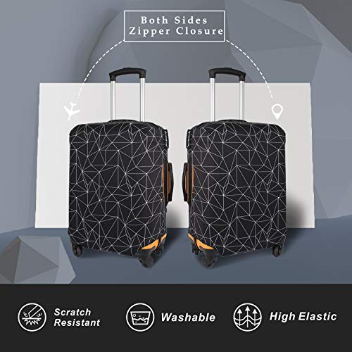 Luggage Cover Fits 18 (S / Black Polygonal)