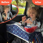 Kids Travel Tray for Car (1-pack Blue Dinosaur)