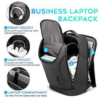 Business Smart Backpack Waterproof fit 15.6 Inch Laptop Backpack with USB Charging Port (Large / Black(no Charge Port))