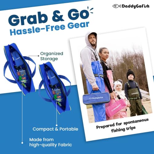 Kids Fishing Pole For Boys (2 Pack- Blue + Blue (Complete Set) / 4ft)