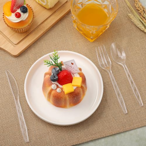 90 Pieces Transparent Plastic Cutlery Set (Transparent)