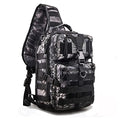 Tactical Sling Bag Pack Military Assault Rucksack Shoulder Bag Backpack Chest Pack Handbag Waterproof for Travel Hiking Camping Trekking Exploring Fishing Hunting (Pythons Grain Black)