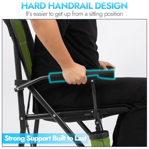 2 Pack Camping Chairs for Adults (Green-black / Twin Pack)