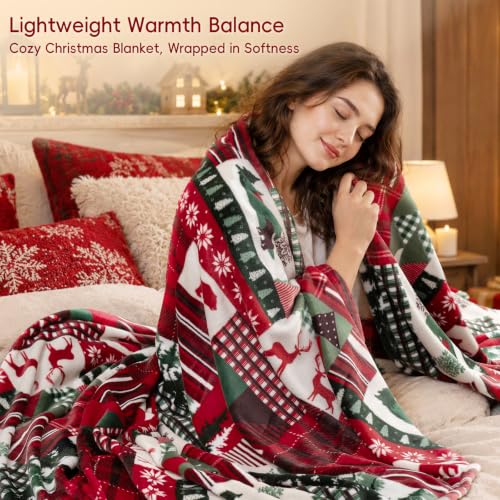 Christmas Fleece Blanket King (Christmas Plaid / King(108" X 90"))