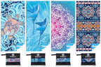 Microfiber Beach Towel (4 Pack Turtle Mandala M / 32x71 Inch)