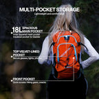 Hydration Backpack 18L Hiking Water Backpack with Water Bladder 2L (Orange / 2L Bladder)