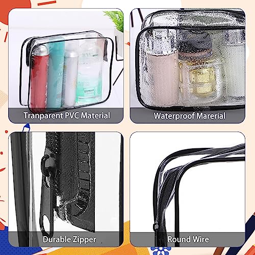 16 Pieces Clear Makeup Bags Bulk (16pcs Black)