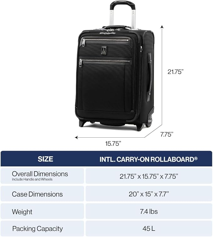 Travelpro Platinum Elite Softside Expandable Carry on Luggage, 2 Wheel Upright - Image 6