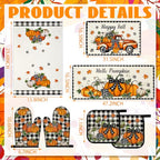 10 Pcs Fall Pumpkin Kitchen Decor Set for Home (Modern Color / Classic Style)