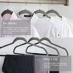 Gray Velvet Hangers 30 Pack Non Slip Heavy Duty Rose Gold Hooks (Gray/Rose Gold / 30-Pack)