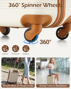 Luggage Sets with Spinner Wheels (3 piece set(DB) / WHITE-BROWN)