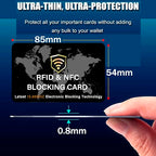5 Pack RFID Blocking Card for Credit Debit ID Card (Black WM)