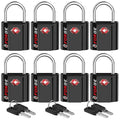 Small Size TSA Approved Luggage Locks (Black 8 Pack)