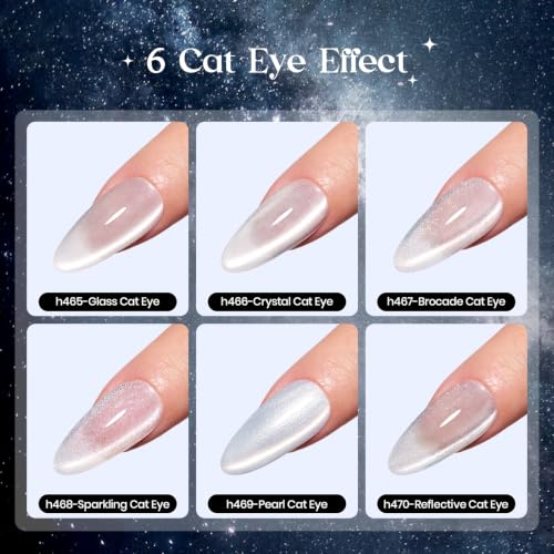 Beetles Silver Cat Eye Gel Nail Polish Set (A - Silver Blue Purple | Dusted Galaxy)
