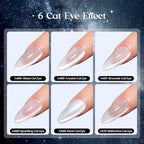 Beetles Silver Cat Eye Gel Nail Polish Set (A - Silver Blue Purple | Dusted Galaxy)