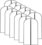Garment Bags for Hanging Clothes 12 PCS Transparent Waterproof Dustproof by HomeClean