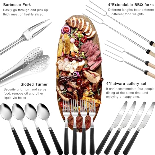 Camping Cooking Set (Black-31Pcs)