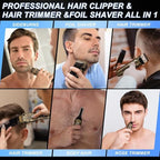 Beard Trimmer Kit Hair Clipper Set Professional Electric Foil Shaver Razor for Men Haircutting Machine for Barber Clippers and Trimmers Grooming Kit Nose Body Hair Trimmer (26 Piece Set)